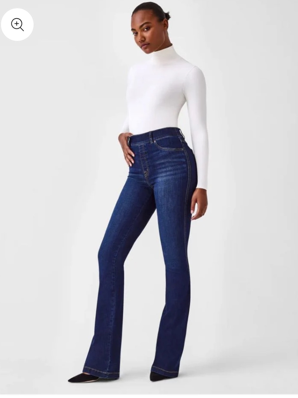SPANX Dark Blue High-Rise Flare Jeans